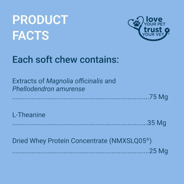 Nutramax Solliquin Calming Behavioral Health Supplement for Small to Medium Dogs and Cats - with L-Theanine, Magnolia/Phellodendron, and Whey Protein Concentrate, 75 Soft Chews - Image 6