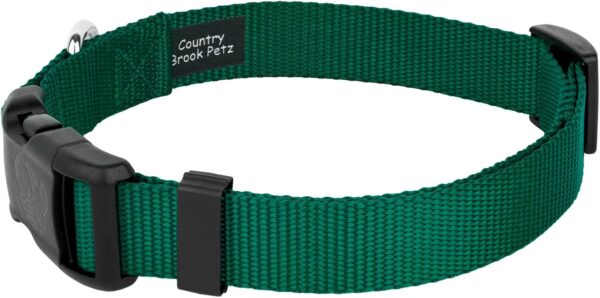 Country Brook Design - 33 Vibrant Colors - American Made Deluxe Nylon Dog Collar with Buckle (Large, 1 Inch Wide, Green) - Image 6