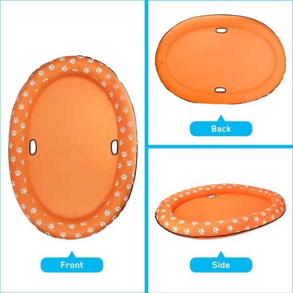 Mystery 55x38 in/140x96 cm Dog Floats for Pool, Thickened Dog Pool Floats for Large Dogs/Puppies, Summer Inflatable Pool Float for Adult Swimming (Large-Orange) - Image 7