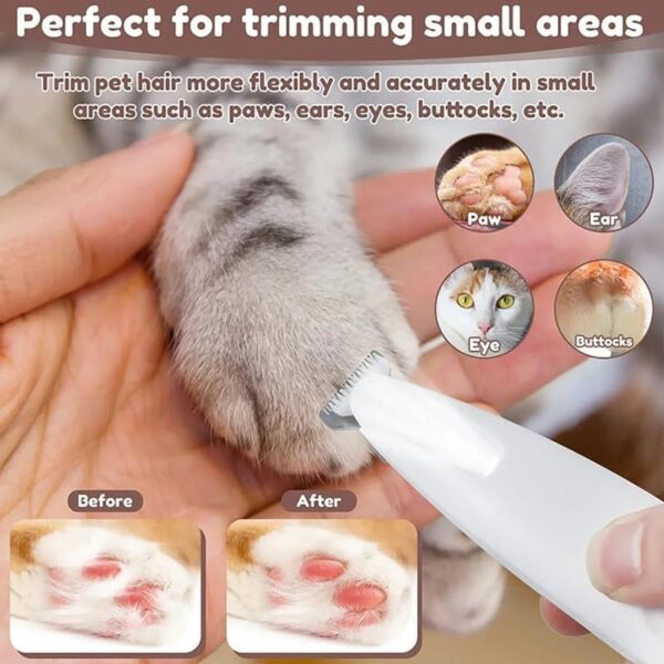 Pet Micro Precision Trimmer,2024 NEW Low Noise Cordless Dog Paw Trimmer, Rechargeable Pet Hair Trimmer for Grooming, Multifunctional Pet Hair Clippers - Image 2