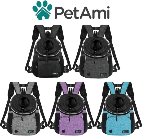 PetAmi Dog Front Carrier Backpack, Adjustable Dog Pet Cat Chest Carrier Backpack, Ventilated Dog Carrier for Hiking Camping Travel, Small Medium Dog Puppy Large Cat Carrying Bag, Max 15 lbs, Purple - Image 7