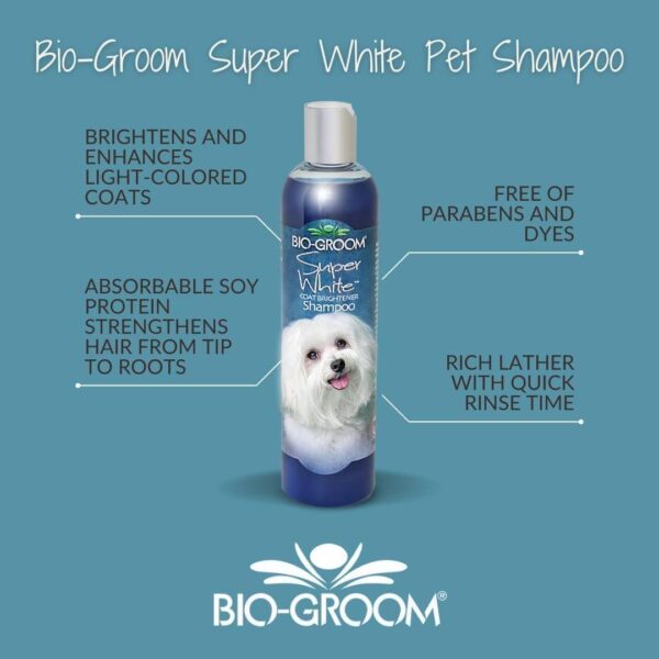 Bio-Groom Super Whitening Dog Shampoo – Whitening Pet Shampoo, Dog Bathing Supplies, Puppy Wash, Dog Grooming Supplies, Cruelty-Free – 12 fl oz 1-Pack - Image 3