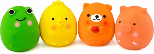 CHIWAVA 4PCS 2.4'' Squeak Latex Puppy Toy Funny Animal Sets Pet Interactive Play for Small Dog Assorted Color - Image 2