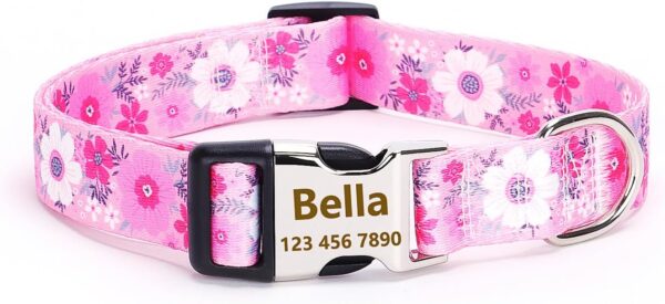 Moonpet Personalized Custom Customized Dog Collar with Engraved ID Tag Name Plate and Phone Number/Heavy Duty Adjustable Dog Collars for Puppy X-Small Small Medium Large X-Large Boy Girl Dogs - Image 8