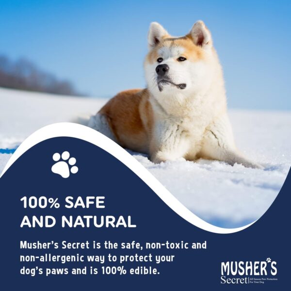 Musher's Secret Dog Paw Wax 200 g (7oz) - Moisturizing Dog Paw Balm that Creates an Invisible Barrier That Protects and Heals Dry Cracked Paws - All-Natural with Vitamin E and Food-Grade Ingredients - Image 7