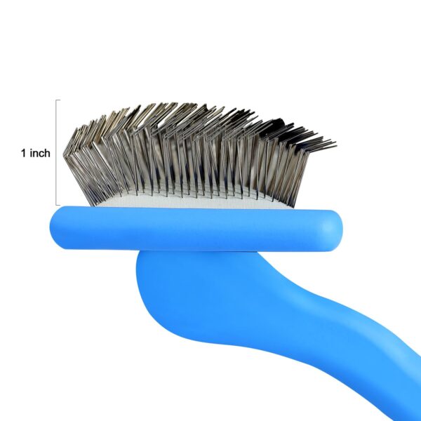 Dog Slicker Brush For Grooming Pet Hair,Best Doodle Brush,Best Dog Brush,Long Haired Brush For Dogs(Poodles,Goldendoodles,Labradoodles),Long Pin Brush For Dematting,Large Size(Blue) - Image 4