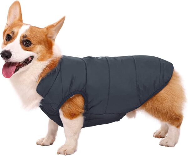 ASENKU Windproof Dog Coat Waterproof Dog Winter Jacket Warm Dog Vest Cold Weather Pet Apparel with 2 Layers Fleece Lined for Small Medium Large Dogs (M, Blue) - Image 2