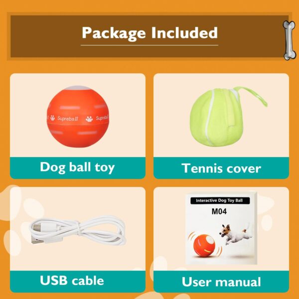 Interactive Dog Toys Dog Ball,[Newly Upgraded] Durable Motion Activated Automatic Rolling Ball Toys for/Small/Medium/Large Dogs,USB Rechargeable - Image 7