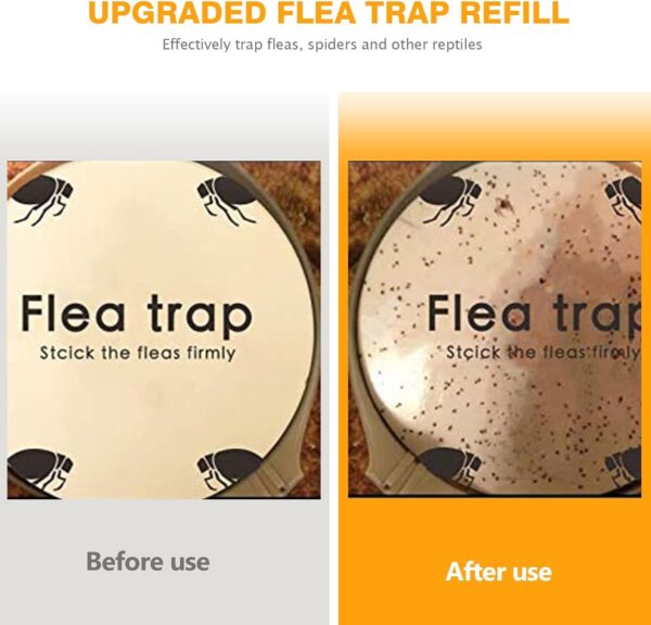 Flea Traps for Inside Your Home 2 Packs, Flea Light Trap for Indoor, Bed Bug Killer with Sticky Pads & Light Bulb Replacement, Natural Flea Insect Infestation Treatment Trap - Image 6