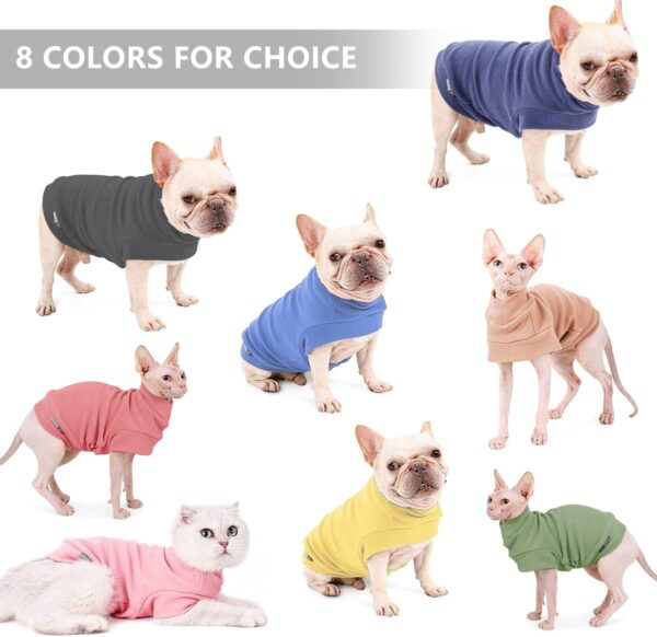 Small Dogs Fleece Dog Sweatshirt - Cold Weather Hoodies Spring Soft Vest Thickening Warm Cat Sweater Puppy Clothes Sweater Winter Sweatshirt Pet Pajamas for Small Dog Cat Puppy (Small, Pink) - Image 7