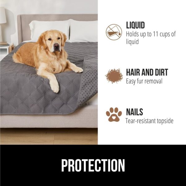 Gorilla Grip 100% Waterproof Dog Blanket, Pet Friendly Throw Essential for Small Dogs, Tear and Slip Resistant Leakproof Washable Couch Cushion Protector Cover for Indoor Furniture, 30x70 Charcoal - Image 5