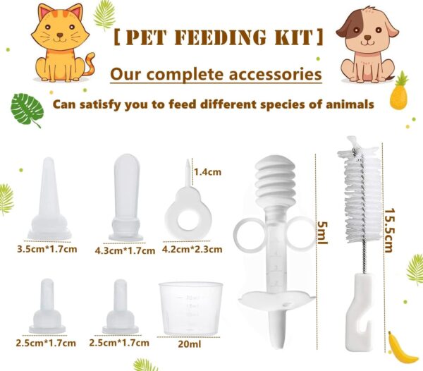 Pet Feeding Bottle,pet Feeding Tool,Pet Syringe,Pet Nursing kit,Pet Puppy Bottles,Pet Pill Shooter Dispenser,Dog cat Feeding Bottle,Small Animal Silicone Nipples - Image 3