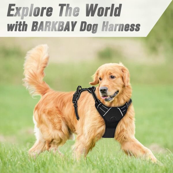 BARKBAY No Pull Dog Harness Front Clip Heavy Duty Reflective Easy Control Handle for Large Dog Walking(Black,L) - Image 9