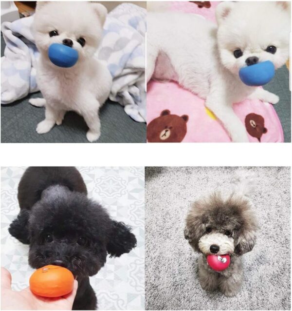 Smile Face Dog Squeaky Toys Soft Latex Squeak Balls for Puppy Small Pet Dogs 6 Pcs/Set - Image 4