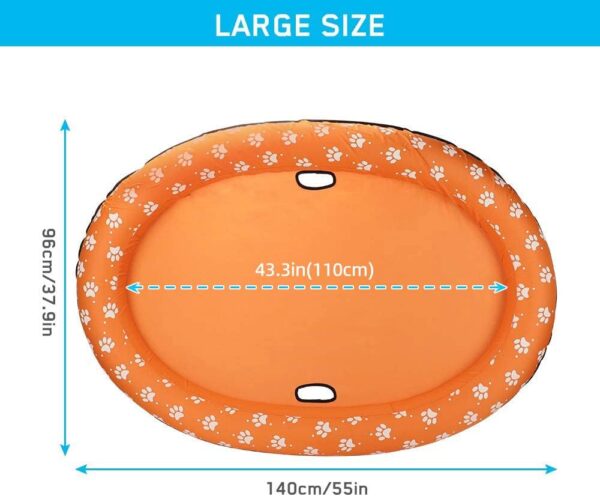 Mystery 55x38 in/140x96 cm Dog Floats for Pool, Thickened Dog Pool Floats for Large Dogs/Puppies, Summer Inflatable Pool Float for Adult Swimming (Large-Orange) - Image 2