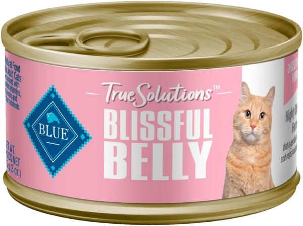 Blue Buffalo True Solutions Blissful Belly Digestive Care Natural Wet Food for Adult Cats, Chicken, 3-oz. Cans (12 Count)