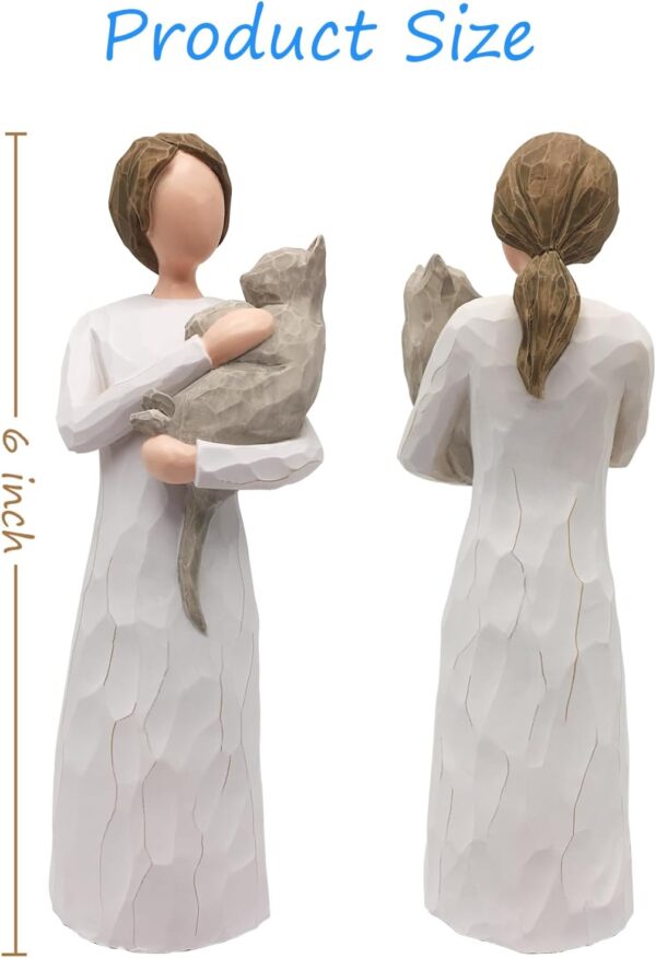 Cat Memorial Gifts, Loss of Cat Sympathy Gifts for Cat Mom, Pet Cat Remembrance Gifts, Collectible Hand-Painted Cat Angel Figurine Statue for Cat Lovers in Memory of Passing Away Cat - Image 3