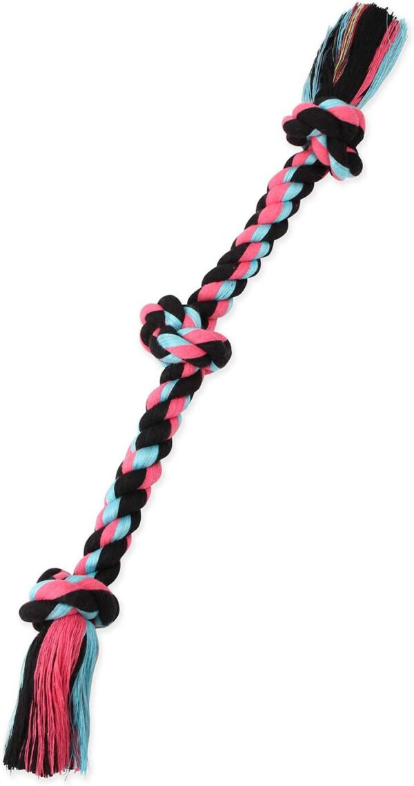 Mammoth Flossy Chews Rope Tug – Premium Cotton-Poly Tug Toy for Dogs – Interactive Rope Toy (Colors May Vary)