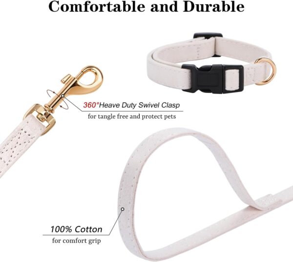 No Pull Dog Harness- Lightweight, Soft, Adjustable Small Harness Collar and Leash Set, Suitable for Cats Puppy Small and Medium-Sized Dog Outdoor Training and Running (Beige, XS) - Image 4