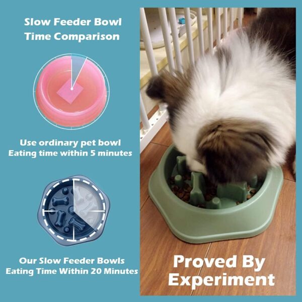 CAISHOW Slow Feeder Dog Bowl Anti Gulping Healthy Eating Interactive Bloat Stop Fun Alternative Non Slip Dog Slow Food Feeding Pet Bowl Slow Eating Healthy Design for Small Medium Size Dogs - Image 5