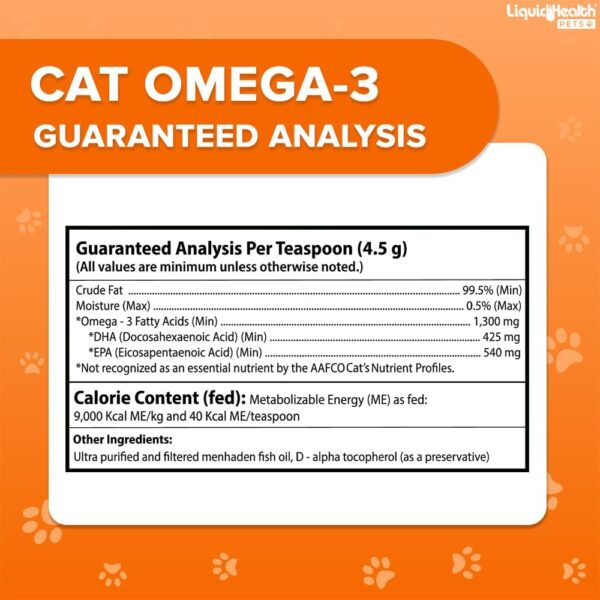 Liquid Health Pets Purr-Fection Omega 3 Fish Oil for Cats - Liquid Omega 3 for Cats with EPA+DPA+DHA, Cat Omega 3 Supplement May Reduce Itching, Support Joint, Immunity, Brain, Heart Health (8 Oz) - Image 5