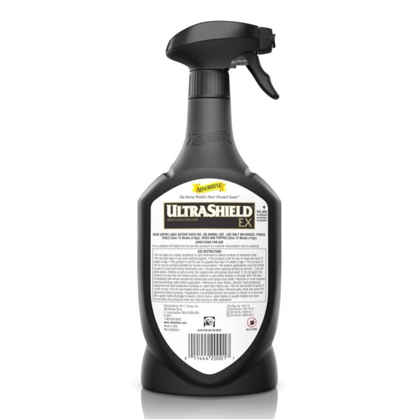 Absorbine UltraShield EX 32oz Sprayer Insecticide, Kills & Repels Flies, Mosquitoes, Ticks, Fleas, Lice, Use on Horses, Dogs, Premises - Image 6