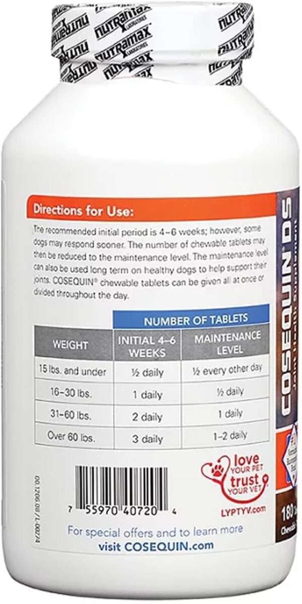 Cosequin MSM Joint Health Supplement for Dogs - 180 Chewable Tablets - Image 2