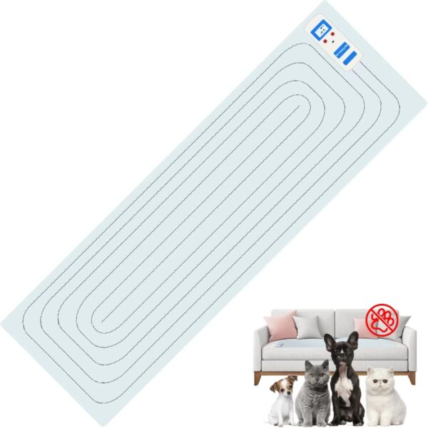 Scat Mat Electronic Indoor Pet Training Mat for Dogs & Cats,LED Screen Keep Pets Away from Sofa, Counter, 3 Training Modes Shockproof Mat Deterrent Mat (12“x60)