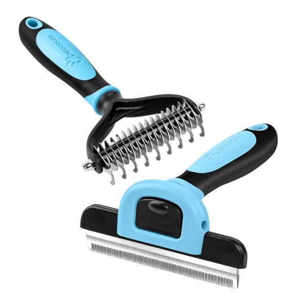 MIU COLOR Pet Grooming Brush，Deshedding Tool & 2 Sided Undercoat Rake for Dogs & Cats,2 in 1,Reduces Shedding and Remove Knots,Mats,Tangles for Cats, Dogs