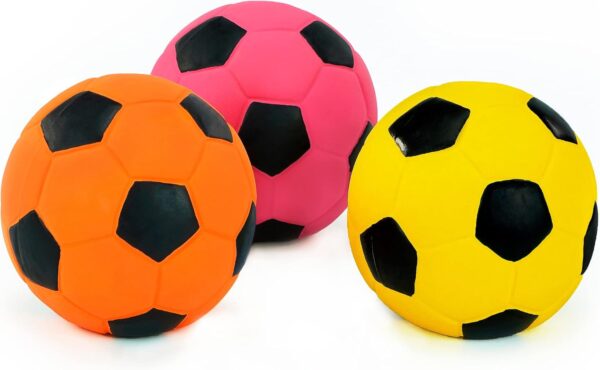 CHIWAVA 3PCS 2.7'' Squeak Latex Dog Toy Football Chew Fetch Throw Ball for Medium Dogs Interactive Play - Image 4