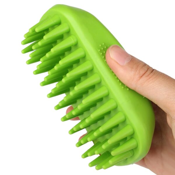 Dog Bath Brush, Pet Silicone Shampoo Brush, Rubber Shower Wash Curry Brush for Short Long Haired Dogs Cats Shedding Grooming and Massage, Pet Rubber Brush Removes Loose & Shed Fur