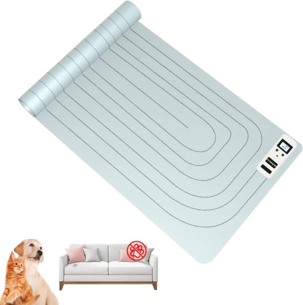 pet Training mat, Scan pet Indoor Electric Shock mat, LED Screen Cats and Dogs Electric Shock mat, Electric Drive Training mat to Keep Pets Away from The Sofa, 3 Modes (30"x16")