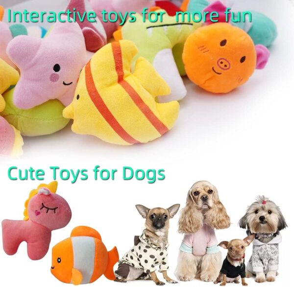 27 Pack Puppy Squeaky Toy,Different Designs Squeakers Pet Toys,Cute Bulk Plush Dog Toys,Small - Image 4