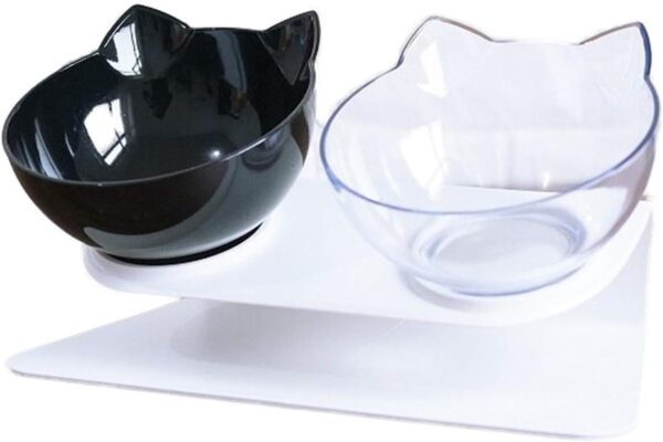 Laifug Elevated Double Cat Bowl,Pet Feeding Bowl | Raised The Bottom for Cats and Small Dogs