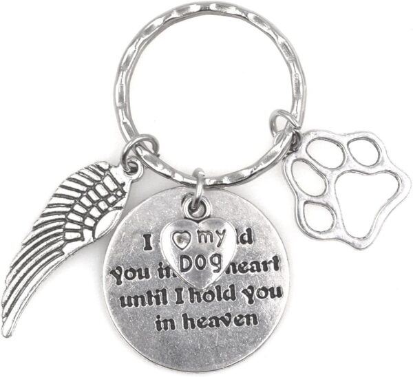 I Will Hold You in My Heart Until I Hold You in Heaven Angel Wing Pet Memorial Gift Sympathy Canine Pooch Pup Beloved Companion Four-Legged Friend Fur Baby Puppy Paw I Love My Dog Keychain 114P - Image 3