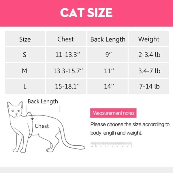 Cat Surgery Recovery Suit Cat Onesie for Cats after Surgery Spay Surgical Abdominal Wound Skin Diseases E-Collar Alternative Wear (Purple-L) - Image 6