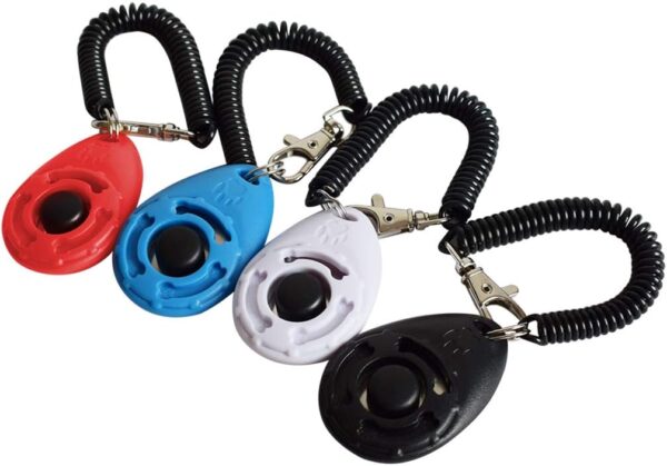 Ruconla- 4 Pack Dog Training Clicker with Wrist Strap, Pet Training Clicker Set