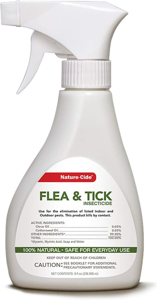 Nature-Cide Flea & Tick. All Natural Tick and Flea Spray for House and Pets to Keep Your Home Safe. Kills on Contact. No Strong Odor. 8 oz