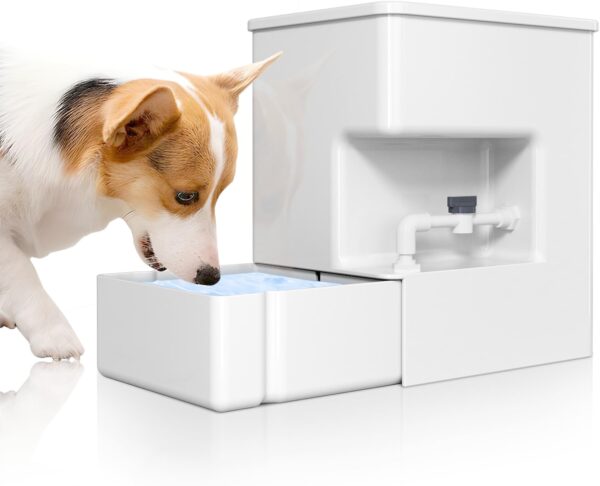 Automatic Pet Water Dispenser 8L gravity Waterer Ultra Quiet Top Fill Dog Water Bowl Dispenser for Cats Puppies Large Dogs No Spill Water Feeder Moss-Free 2.11Gal