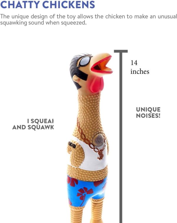 Outward Hound Squawkers Earl Latex Rubber Chicken Interactive Dog Toy, Large - Image 4