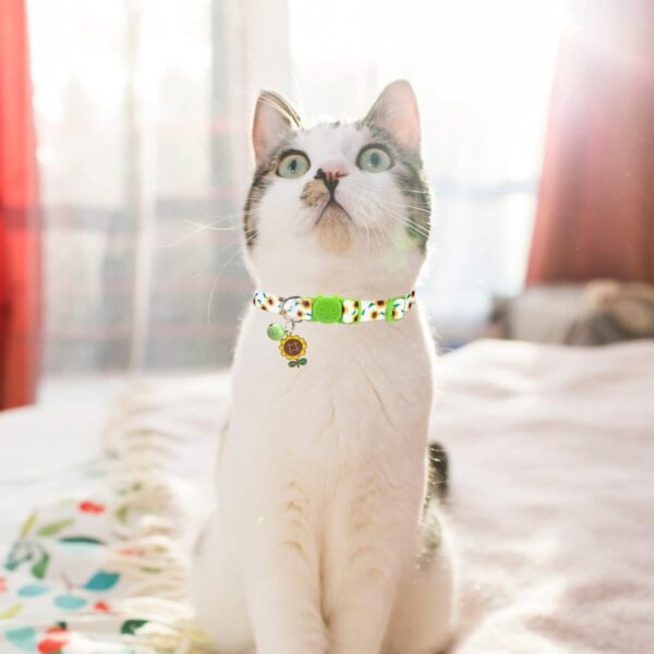 Breakaway Cat Collars with Bell & Cute Pendants - 3 Pack Adjustable Safety Kitten Collars - Summer Decoration for Girl Boy Cats Puppy and Small Pets - Image 7