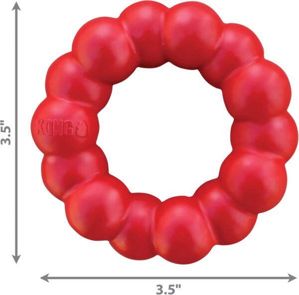 KONG Ring - Natural Rubber Ring Toy for Healthy Chewing Habits - Chew Toy Supports Dog Dental Health - Dog Toy Supports Instincts During Playtime - for Small/Medium Dogs - Image 4