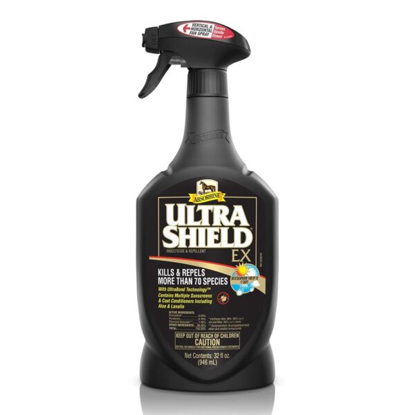 Absorbine UltraShield EX 32oz Sprayer Insecticide, Kills & Repels Flies, Mosquitoes, Ticks, Fleas, Lice, Use on Horses, Dogs, Premises