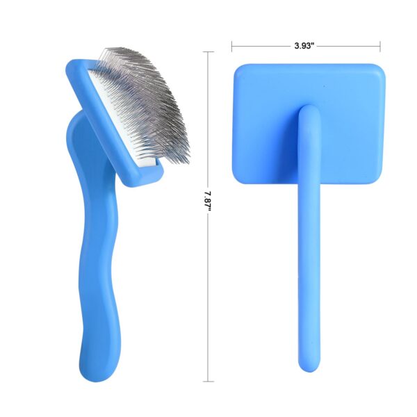 Dog Slicker Brush For Grooming Pet Hair,Best Doodle Brush,Best Dog Brush,Long Haired Brush For Dogs(Poodles,Goldendoodles,Labradoodles),Long Pin Brush For Dematting,Large Size(Blue) - Image 3