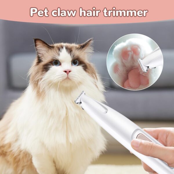 Pet MicroPrecision Trimmer, Upgraded Dog Claw Trimmer with LED Light, 35dB Low Noise, Fully Waterproof, Rechargeable Clipper for Dogs Cats Trimming Paws, Eyes, Ears, Face, and Rump (1PCS) - Image 2