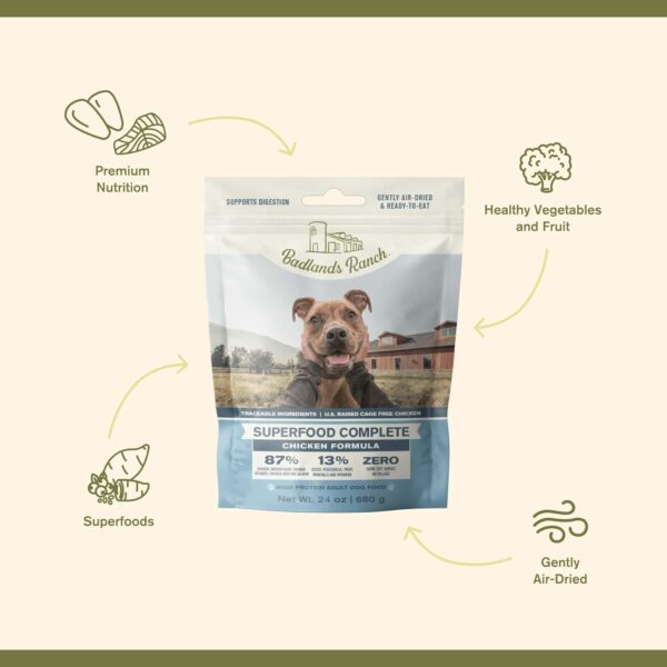 by Katherine Heigl- Superfood Complete, Air-Dried Adult Dog Food - High Protein, Zero Fillers, Superfood Nutrition (24 oz., Premium Chicken) - Image 4