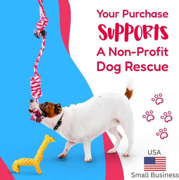 Pacific Pups Products Dog Rope Toys - Dog Rope Dog Toys for Aggressive Chewers, 11 Heavy Duty Dog Ropes for Aggressive Chewers, Cotton Rope Dog Toys Pack, Benefits Non-Profit Dog Rescue Dog Tug Ropes - Image 4