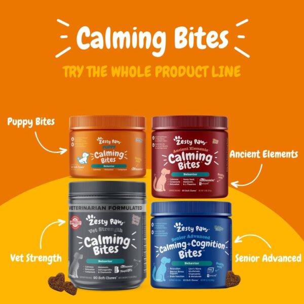 Zesty Paws Calming Chews for Dogs Composure & Relaxation for Everyday Stress & Separation Peanut Butter 90 Count - Image 5