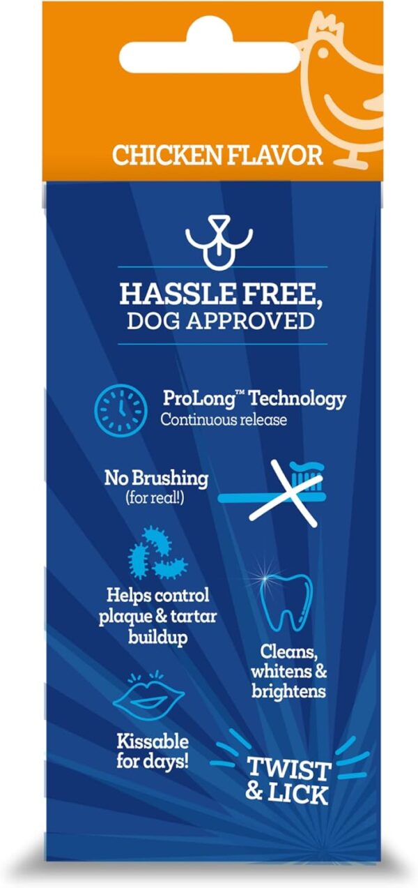 Twist + Lick Dental Treat for Dogs, Dental Gel Cleans Teeth and Gums, Freshens Breath, Chicken Flavor, Fun to Use - Image 2