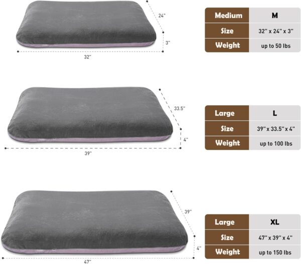 Magic Dog Super Soft Extra Large Dog Bed, 47 Inches Orthopedic Foam Dog Beds for XL Dogs, Jumbo Pet Bed with Anti Slip Bottom, Dog Sleeping Mattress with Removable and Washable Cover, Grey - Image 6